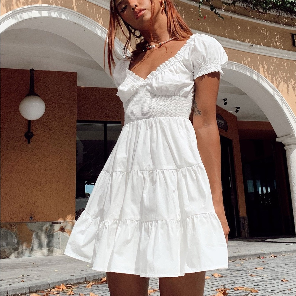 Princess Polly Daniela White Tiered Dress